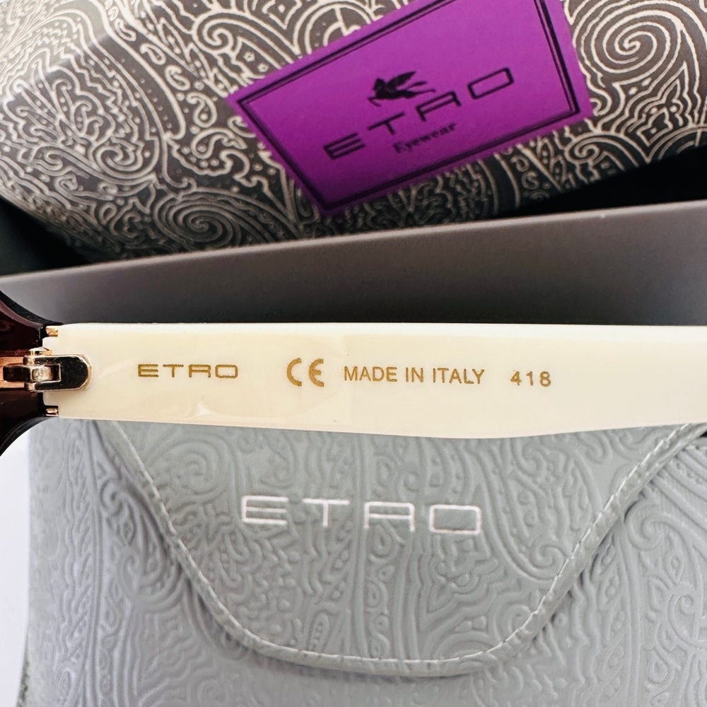 ETRO Brown Sunglasses with Patterned Case and box. - Picture 5 of 5